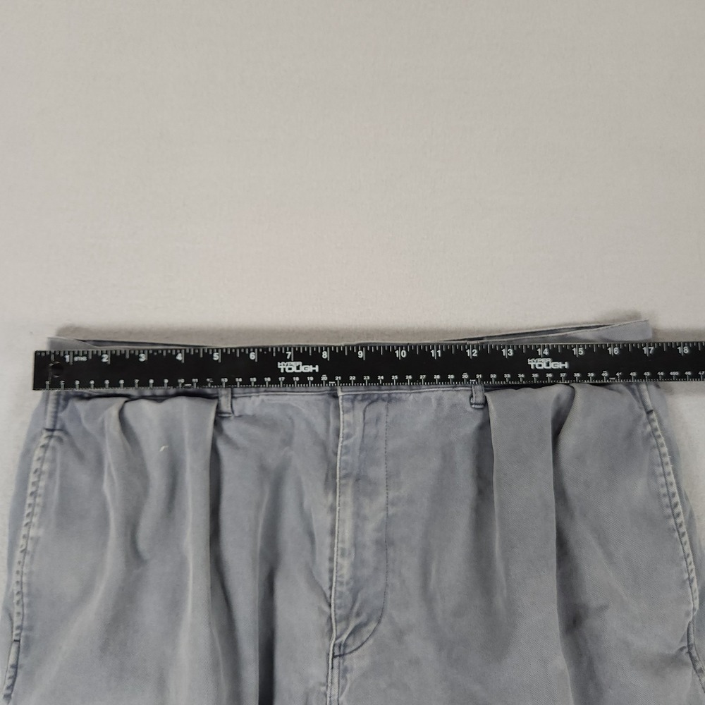 Vintage Polo Ralph Lauren Mens Andrew Shorts Size 33 Pleated Chino Cotton Gray - Picture 4 of 8